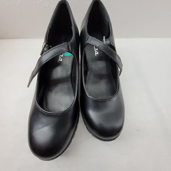 Soda Shoes Women's 7.5 Black Mary Jane Heels Lug Sole Chunky Block Heel Strap - Picture 15 of 15